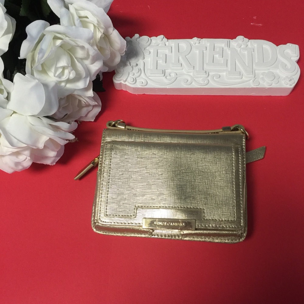 Vince Camuto Metallic Gold Mila Crossbody /Wallet